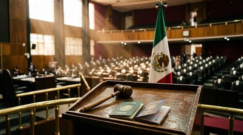 La Cámara de Diputados aprobó en comisiones la reforma que obliga a aspirantes a la Presidencia y gubernaturas a renunciar a otra nacionalidad.